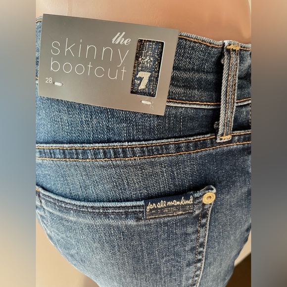 New Women’s 7 For All Mankind Jeans Skinny Bootcut blue Size 28 - Picture 9 of 16